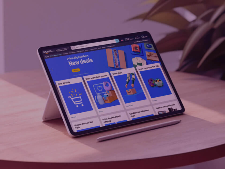 Amazon displayed on a Tablet or IPAD