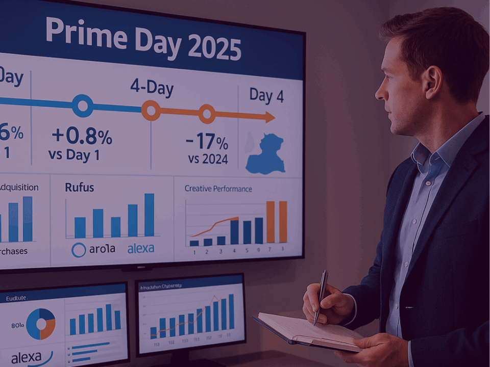Image of in-house Amazon specialist reviewing Amazon data from last year and this year