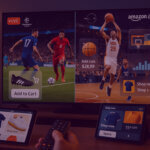 Amazon Ads Live Sport Shoppable Experience – Venture Forge - Venture Forge Amazon Ads turning live sport into a shoppable experience, showing on-screen product ads during a football and basketball broadcast.