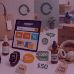 880-4 - Venture Forge Amazon Second Chance Deal Days promotion showing pre-loved and refurbished products with discount offers and sustainability messaging.