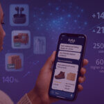 Customer using Amazon’s Rufus shopping assistant on a smartphone, with AI product suggestions and growth stats shown on screen.