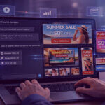 AI-powered advertising creative workspace generating video and display ads through an automated marketing assistant interface