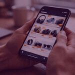 Person browsing personalised Amazon-style deals on a smartphone during a retail event